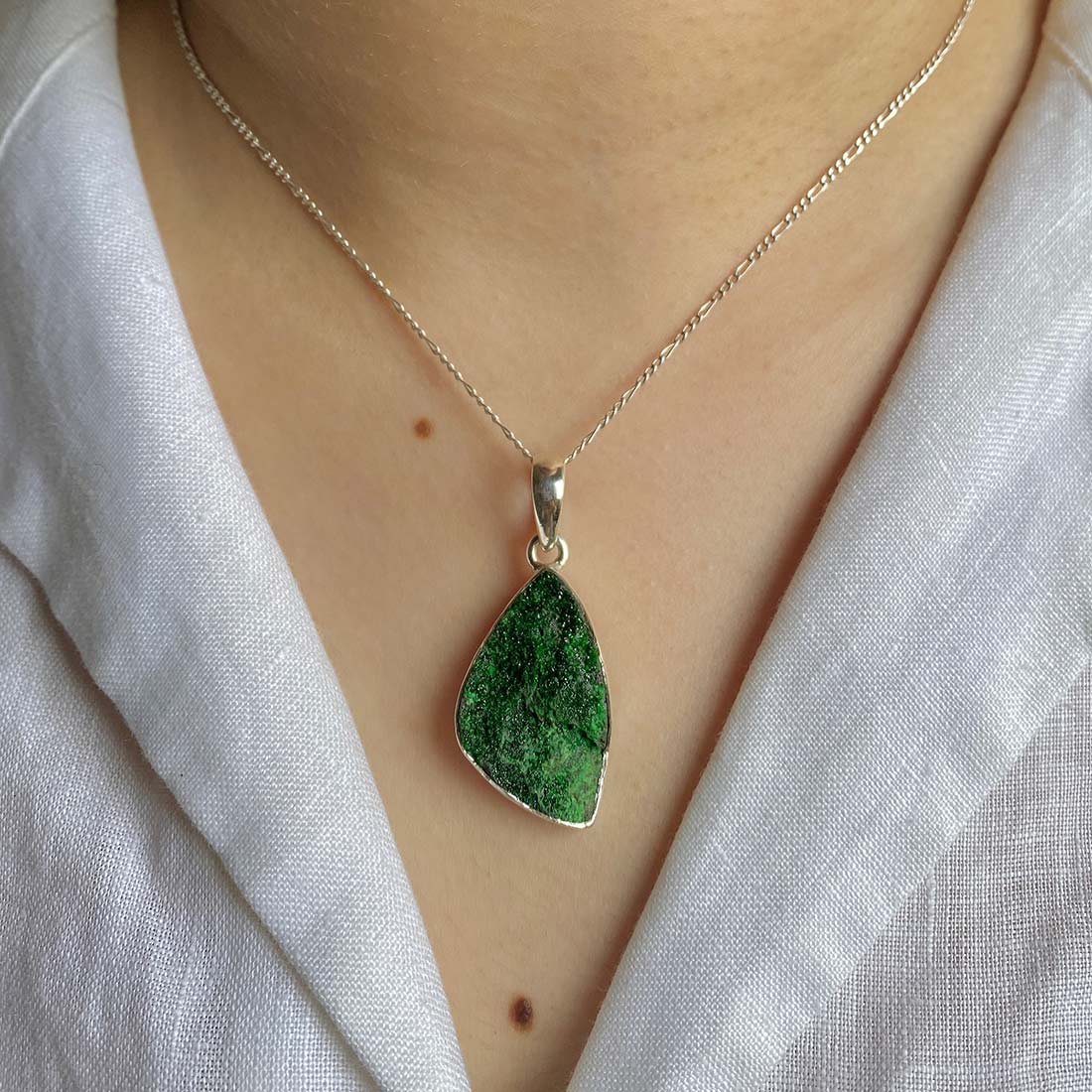 Uvarovite Druzy Pendant-(UVR-P-49.)