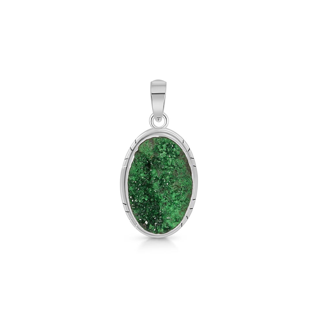 Uvarovite Druzy Pendant-(UVR-P-6.)