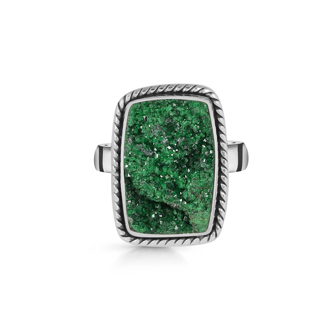 Uvarovite Druzy Ring-(UVR-R-10.)