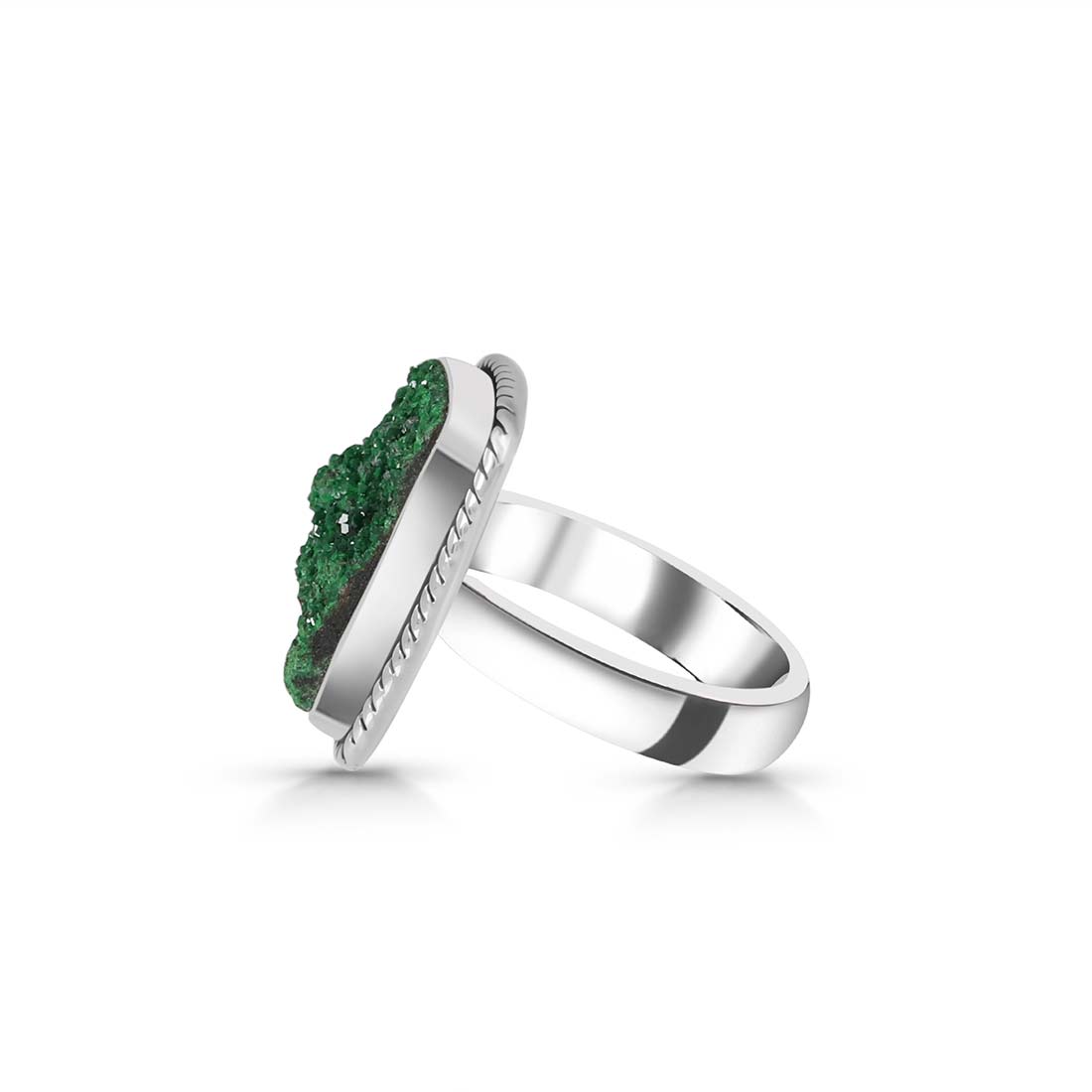 Uvarovite Druzy Ring-(UVR-R-10.)