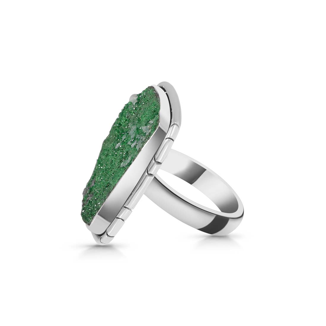 Uvarovite Druzy Ring-(UVR-R-14.)