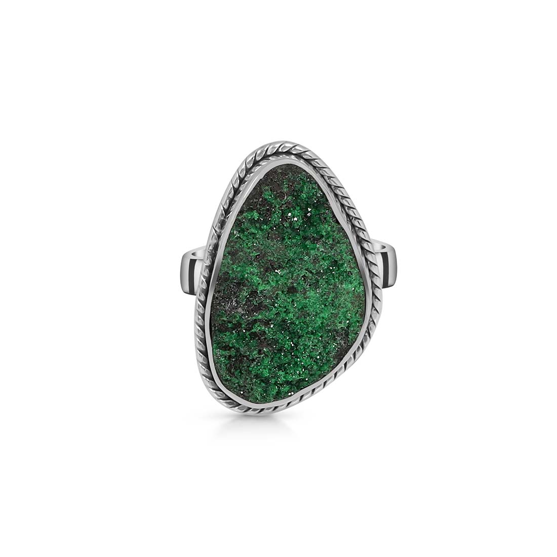 Uvarovite Druzy Adjustable Ring-(UVR-R-15.)