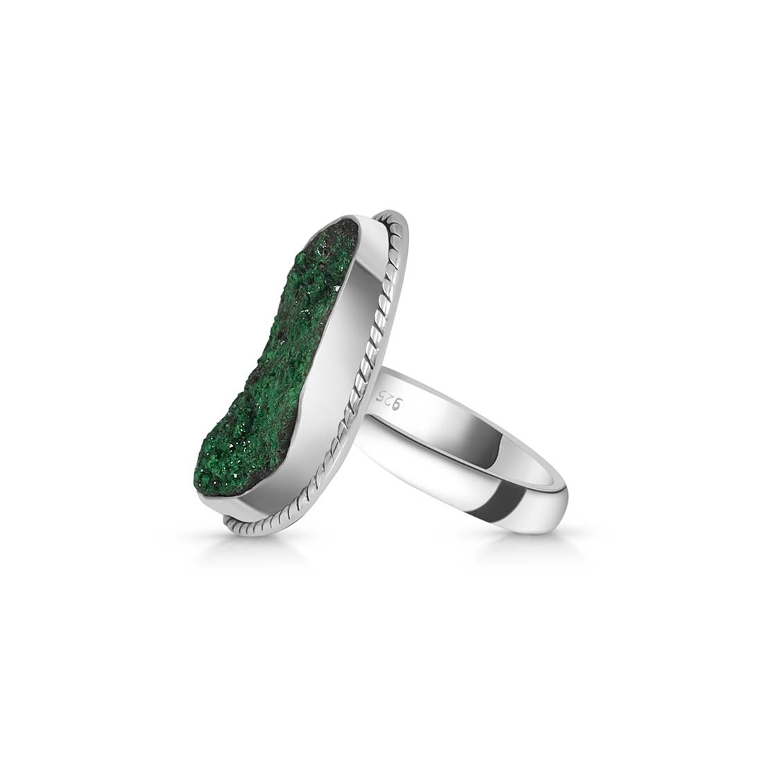 Uvarovite Druzy Adjustable Ring-(UVR-R-15.)