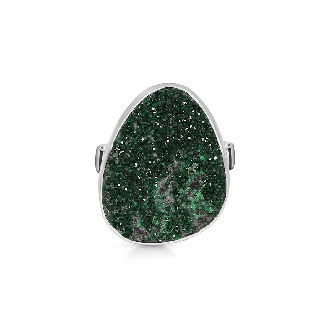 Uvarovite Druzy Adjustable Ring-(UVR-R-16.)