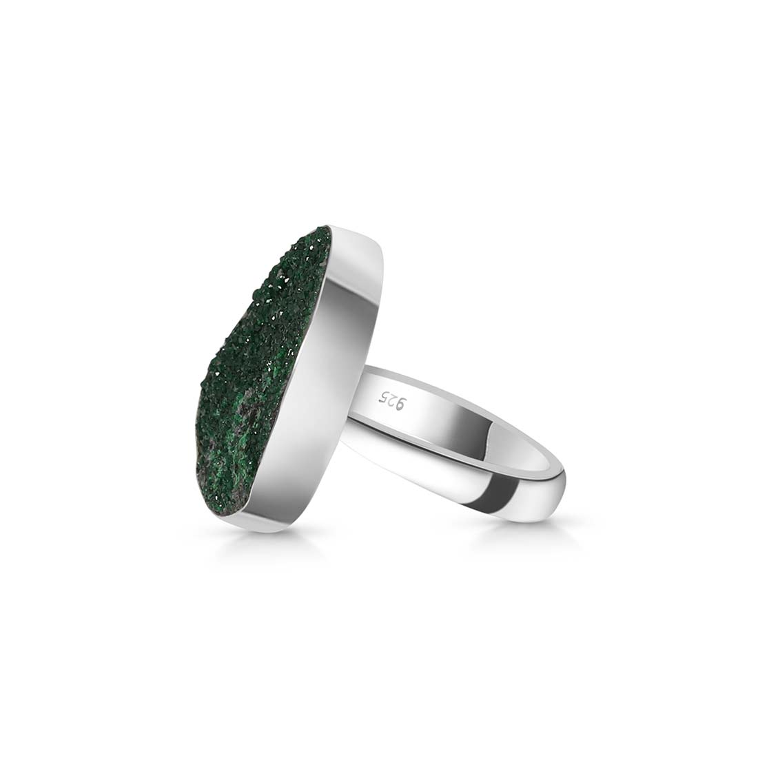 Uvarovite Druzy Adjustable Ring-(UVR-R-16.)