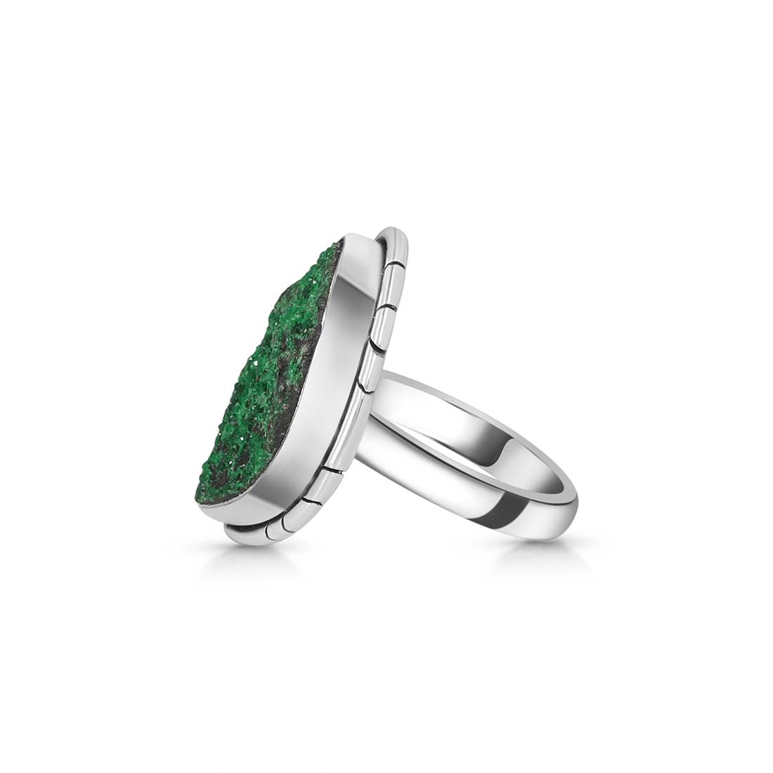 Uvarovite Druzy Ring-(UVR-R-18.)