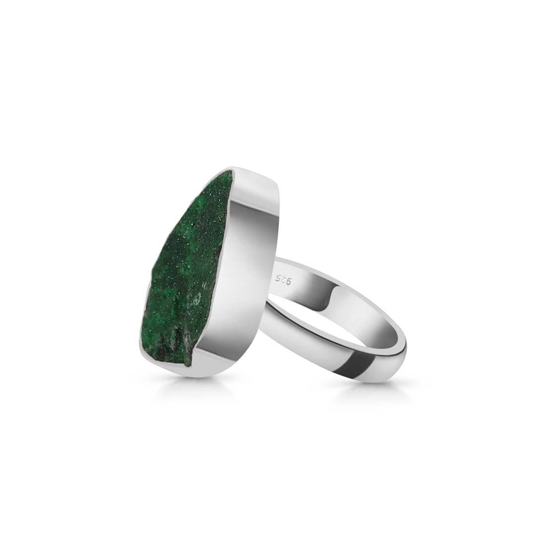 Uvarovite Druzy Adjustable Ring-(UVR-R-19.)