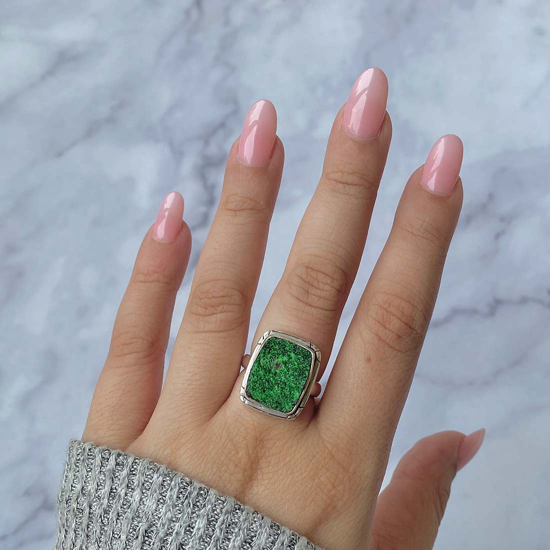 Uvarovite Druzy Ring-(UVR-R-2.)