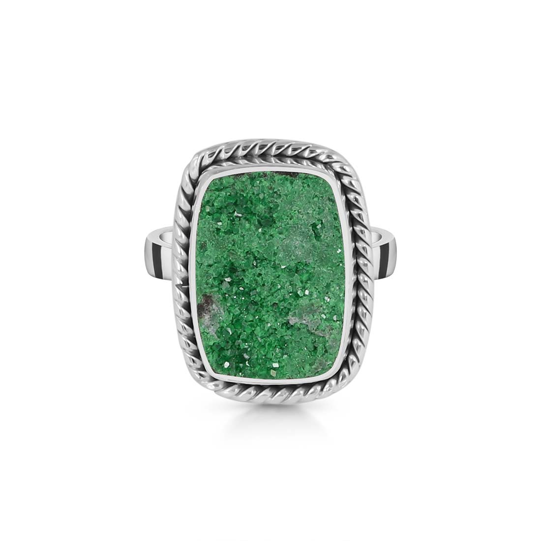 Uvarovite Druzy Ring-(UVR-R-20.)