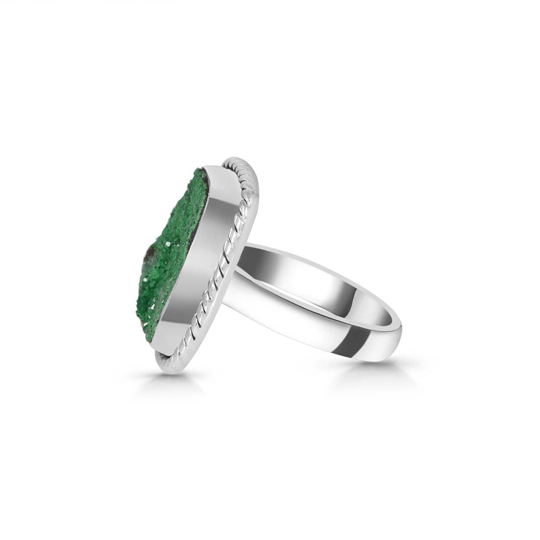 Uvarovite Druzy Ring-(UVR-R-20.)