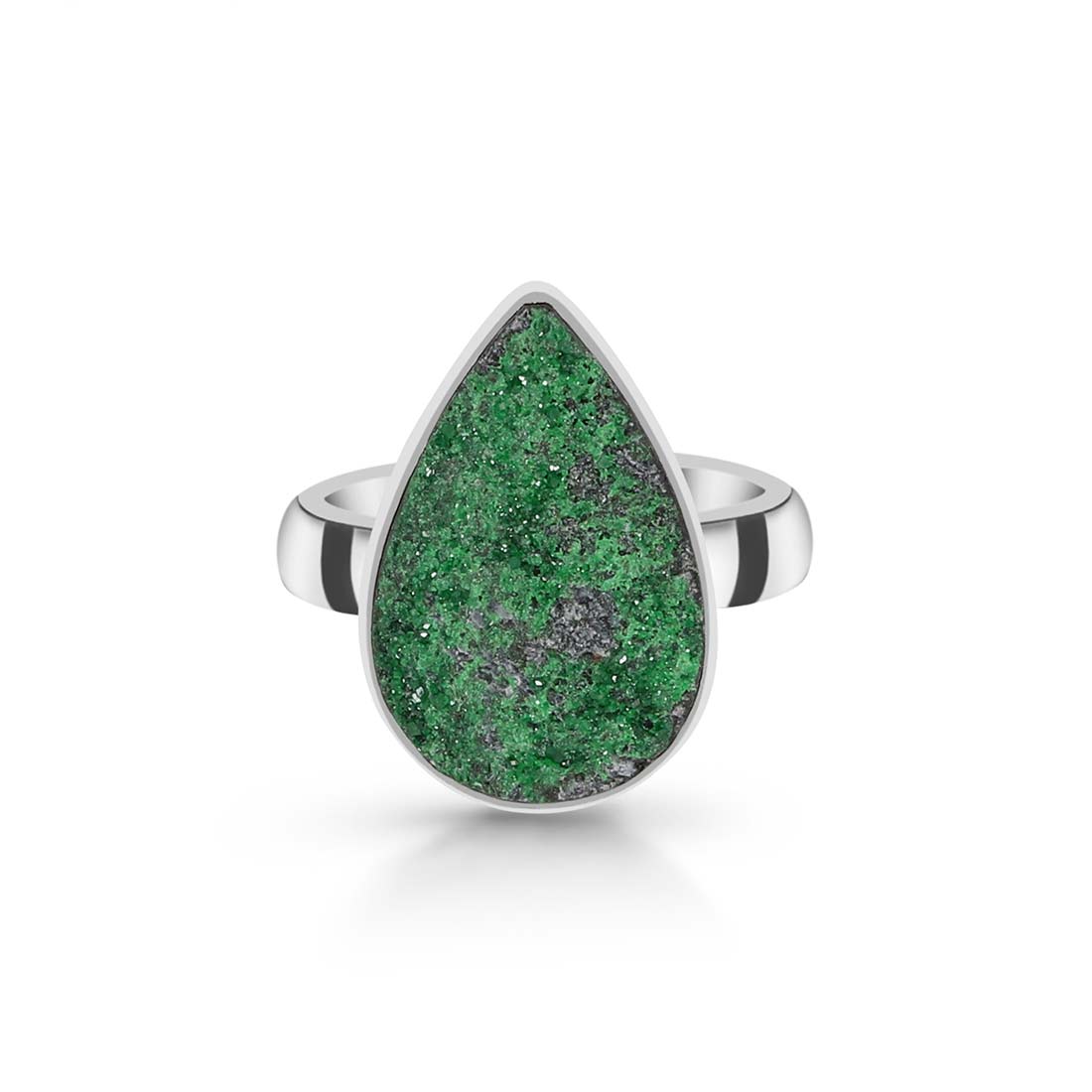 Uvarovite Druzy Ring-(UVR-R-23.)