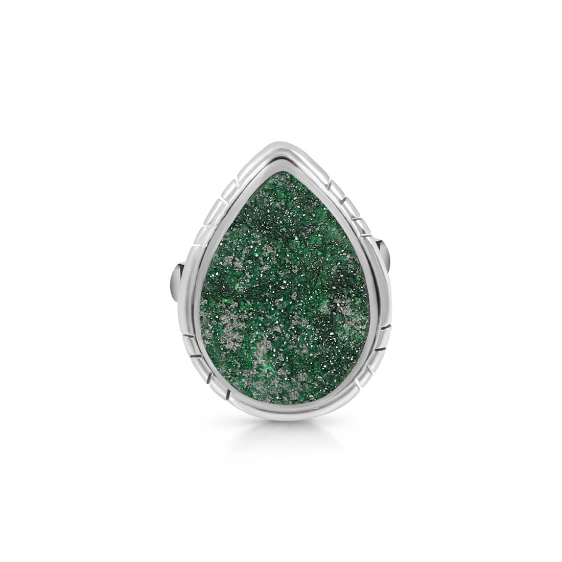 Uvarovite Druzy Adjustable Ring-(UVR-R-25.)