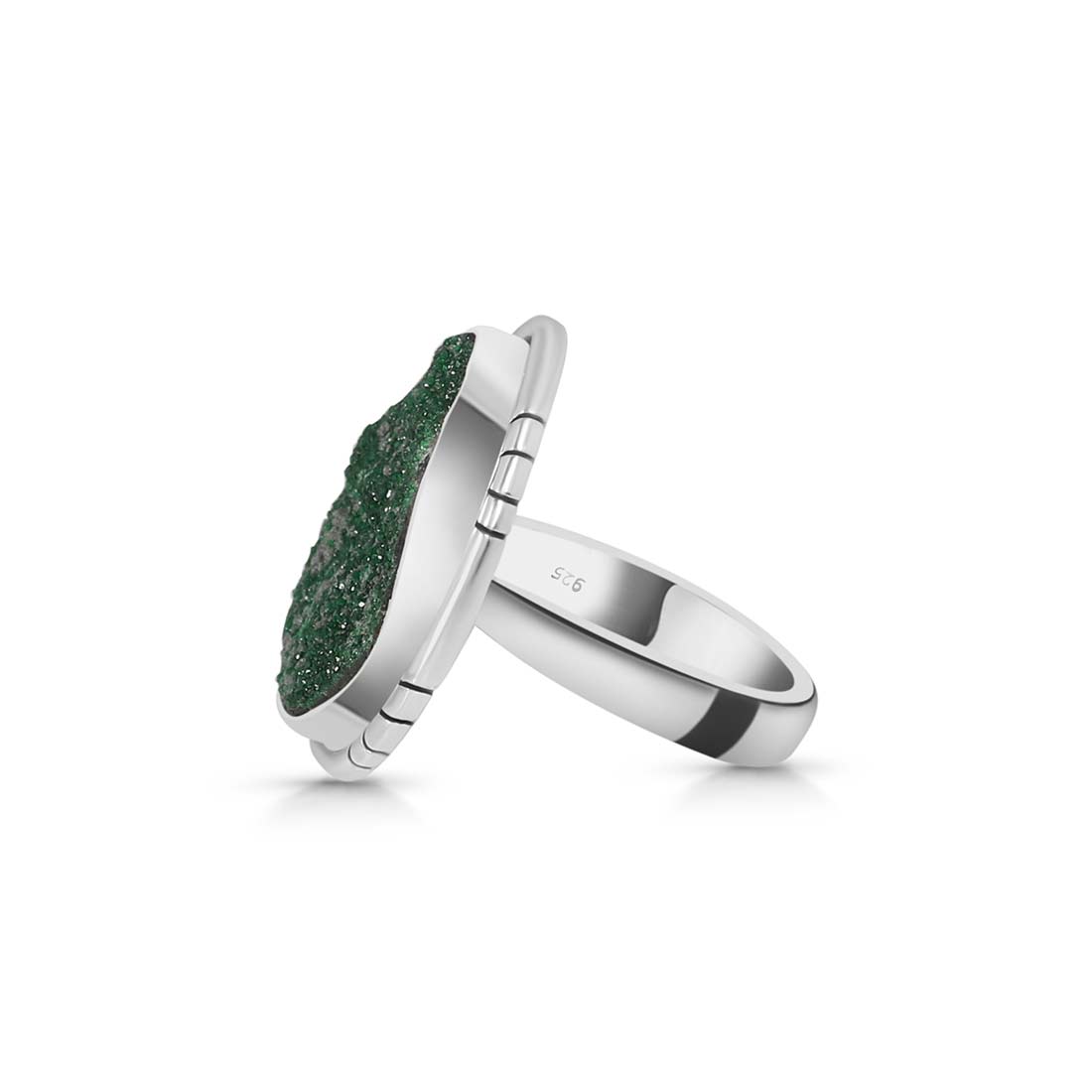 Uvarovite Druzy Adjustable Ring-(UVR-R-25.)