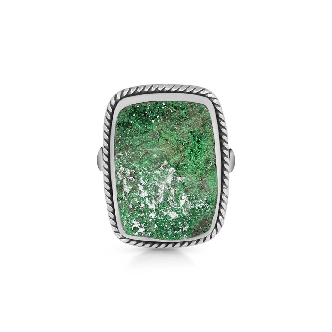 Uvarovite Druzy Adjustable Ring-(UVR-R-26.)