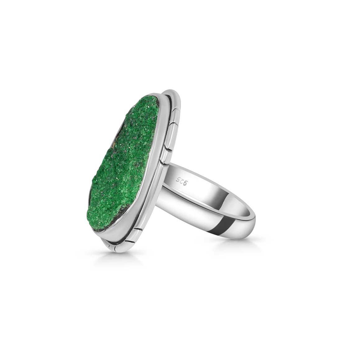 Uvarovite Druzy Ring-(UVR-R-28.)