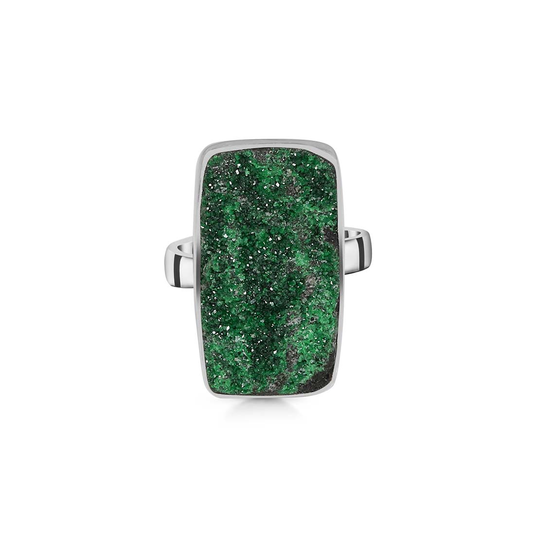 Uvarovite Druzy Adjustable Ring-(UVR-R-3.)