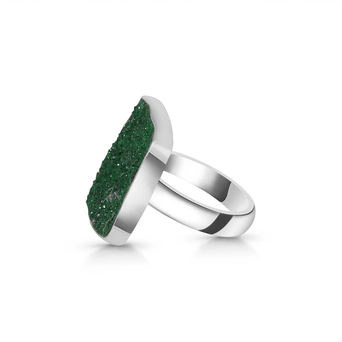 Uvarovite Druzy Adjustable Ring-(UVR-R-34.)