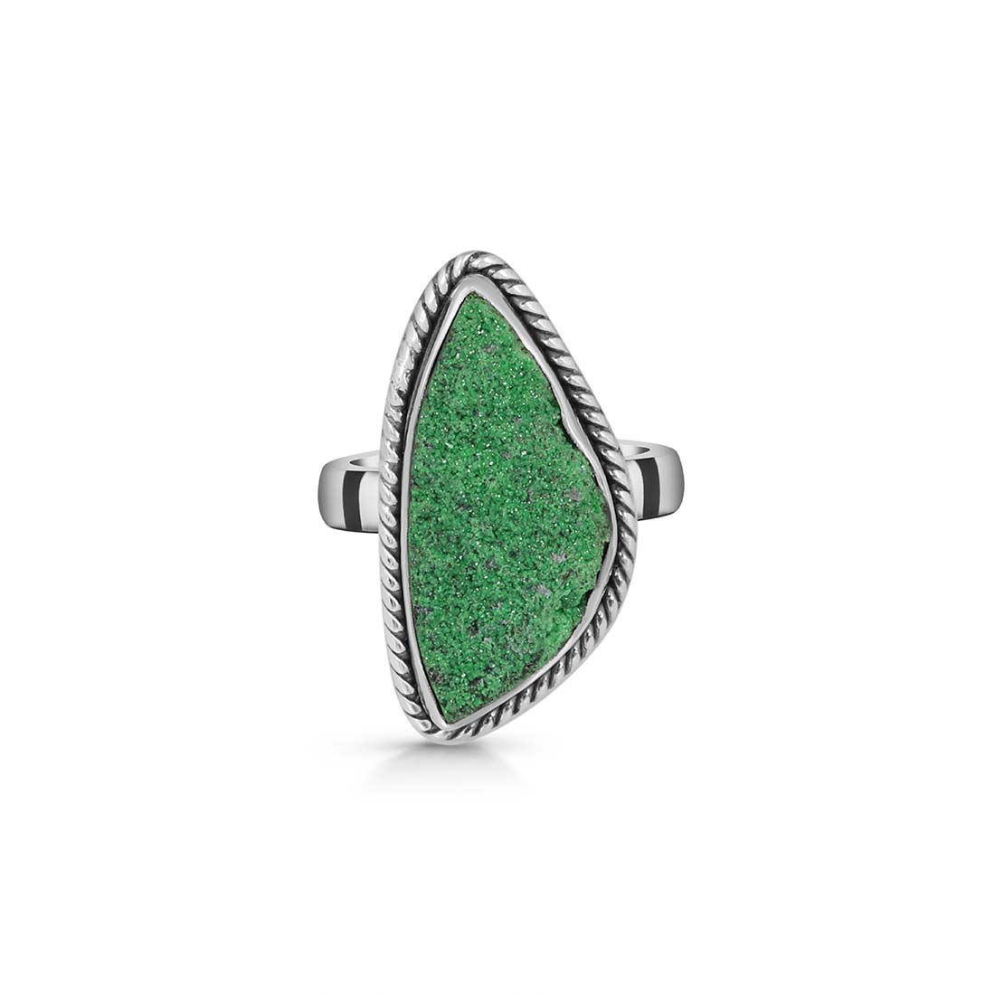 Uvarovite Druzy Ring-(UVR-R-35.)