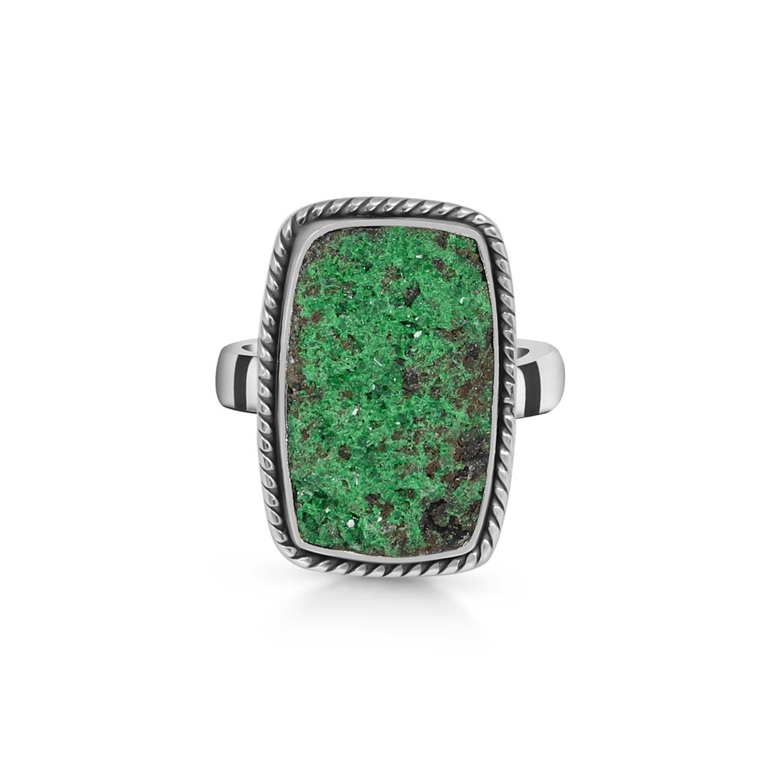 Uvarovite Druzy Adjustable Ring-(UVR-R-36.)