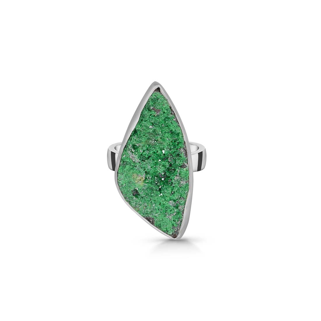 Uvarovite Druzy Adjustable Ring-(UVR-R-37.)