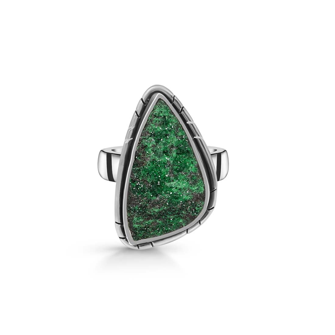 Uvarovite Druzy Ring-(UVR-R-41.)