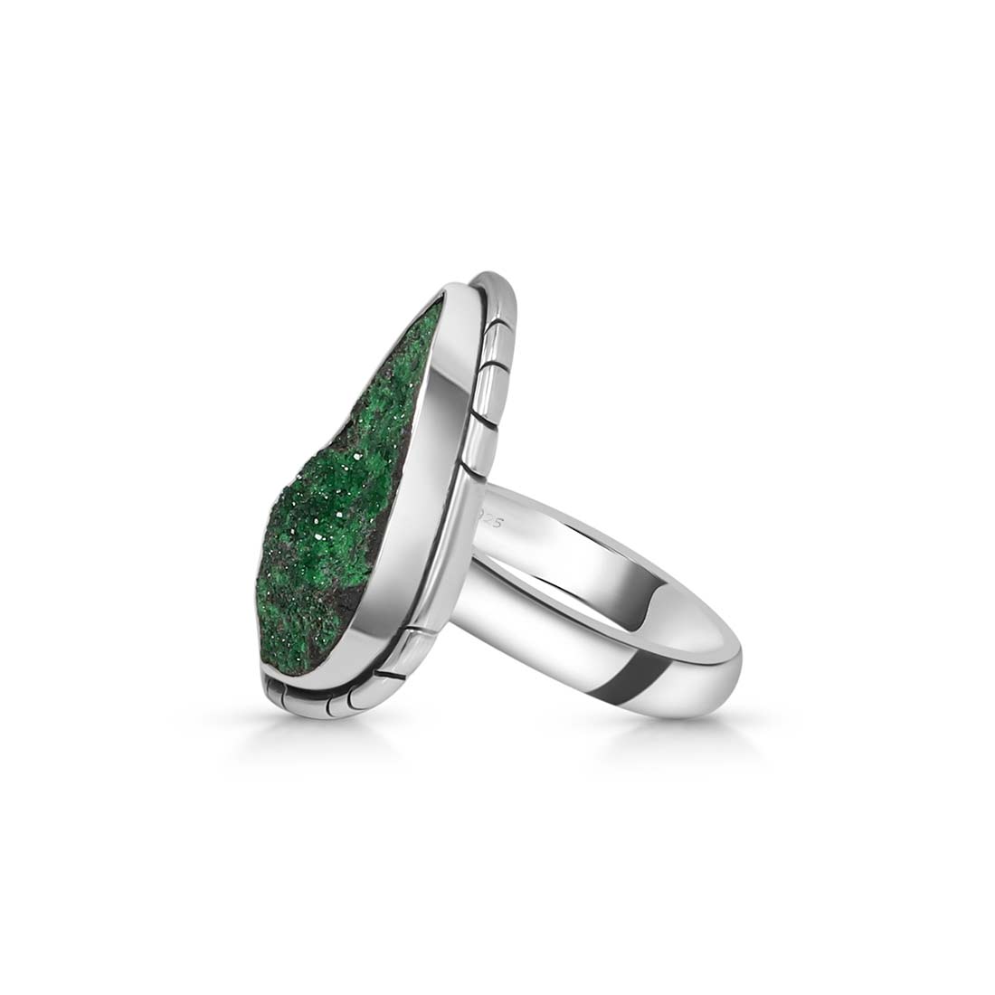 Uvarovite Druzy Ring-(UVR-R-41.)