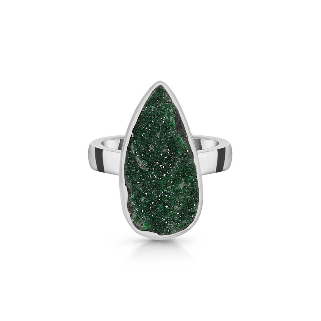 Uvarovite Druzy Adjustable Ring-(UVR-R-42.)