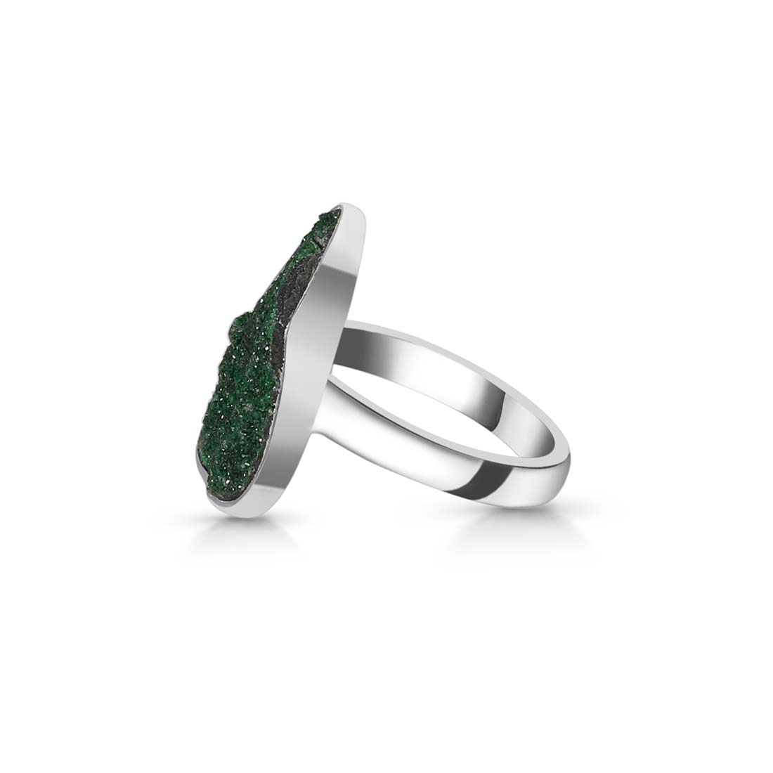 Uvarovite Druzy Adjustable Ring-(UVR-R-42.)