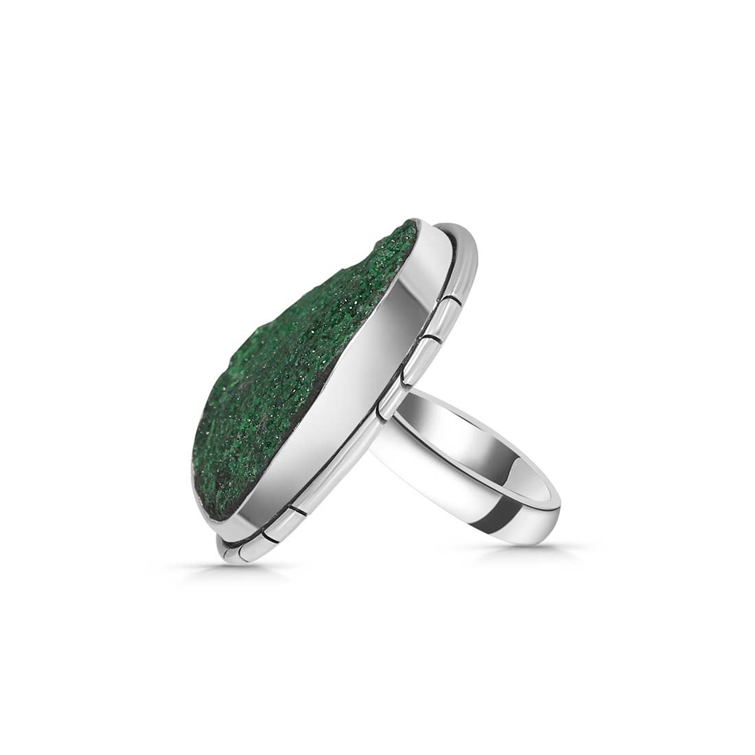 Uvarovite Druzy Adjustable Ring-(UVR-R-43.)