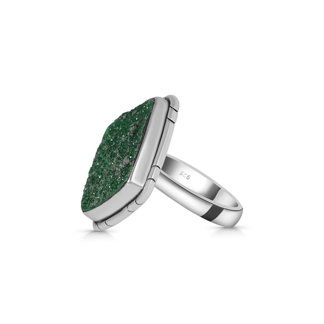 Uvarovite Druzy Adjustable Ring-(UVR-R-44.)