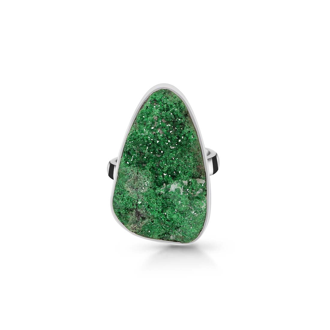 Uvarovite Druzy Adjustable Ring-(UVR-R-45.)