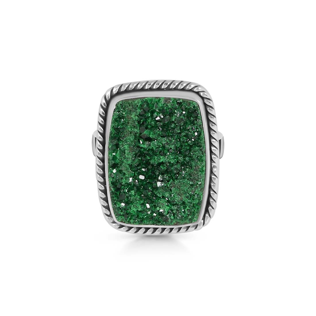 Uvarovite Druzy Adjustable Ring-(UVR-R-47.)