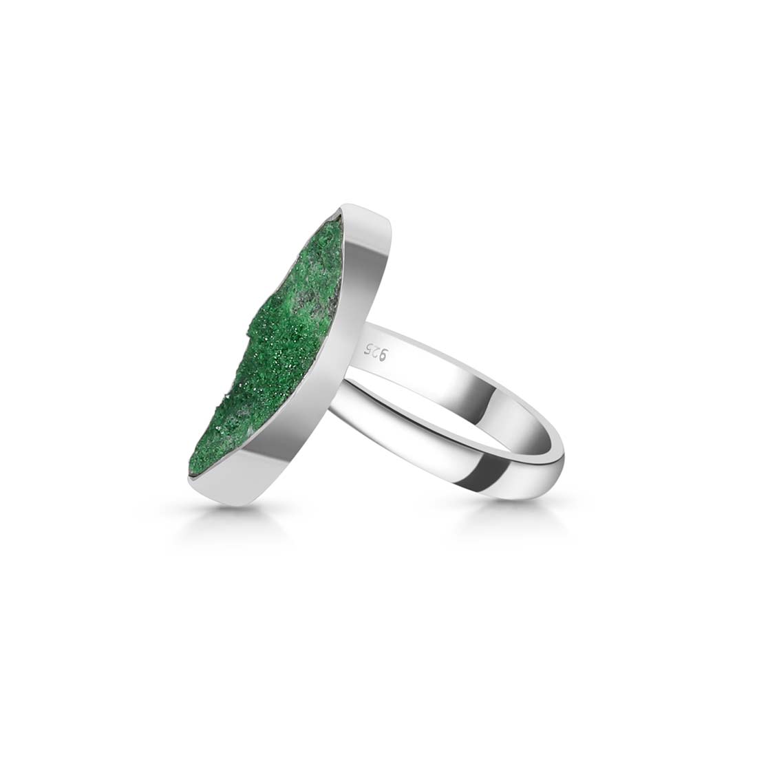 Uvarovite Druzy Adjustable Ring-(UVR-R-48.)