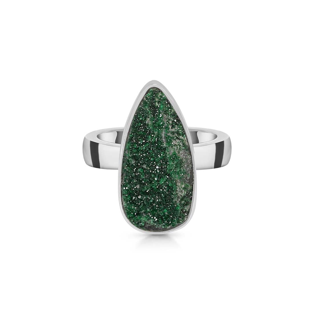 Uvarovite Druzy Ring-(UVR-R-5.)