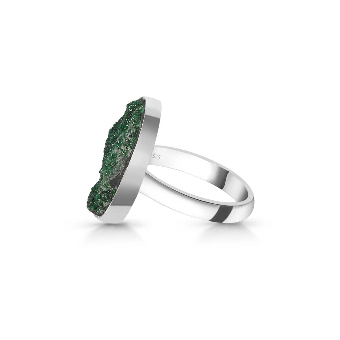 Uvarovite Druzy Ring-(UVR-R-5.)