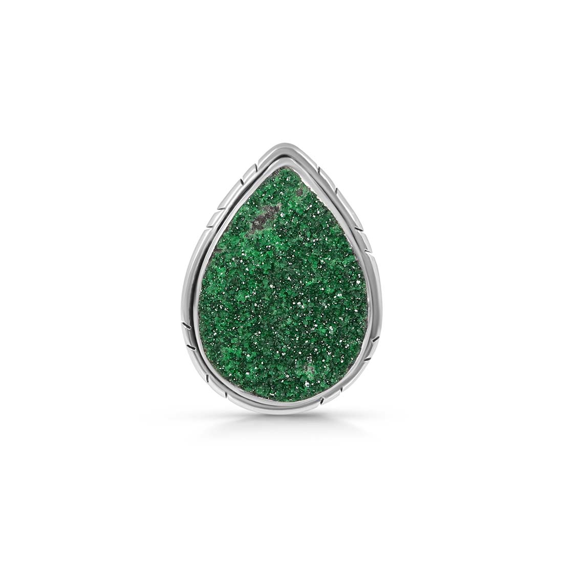 Uvarovite Druzy Adjustable Ring-(UVR-R-51.)