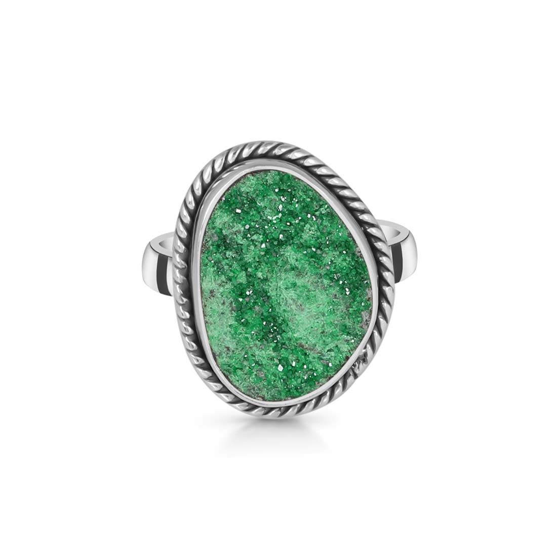 Uvarovite Druzy Ring-(UVR-R-53.)