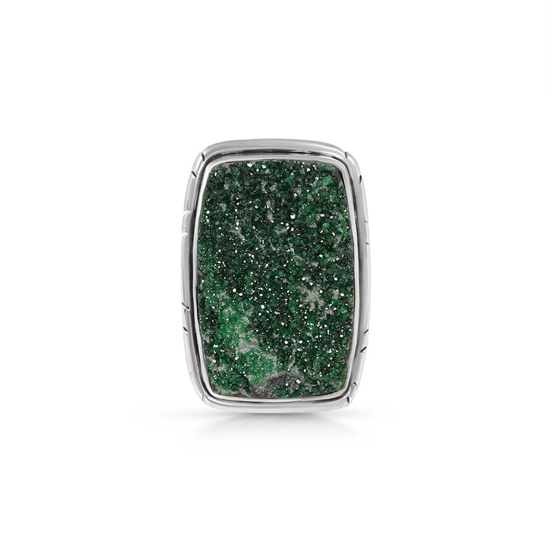 Uvarovite Druzy Adjustable Ring-(UVR-R-55.)