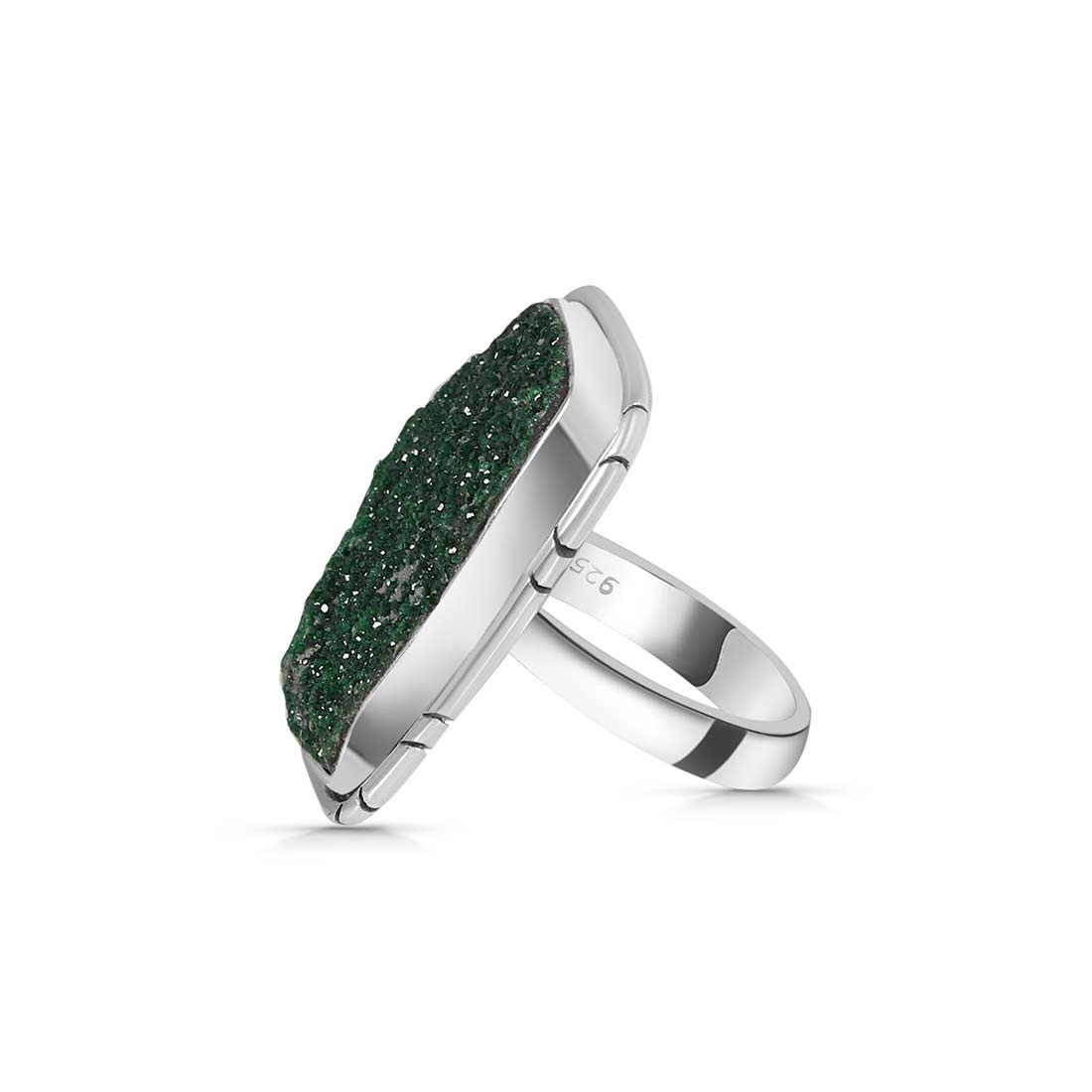 Uvarovite Druzy Adjustable Ring-(UVR-R-55.)