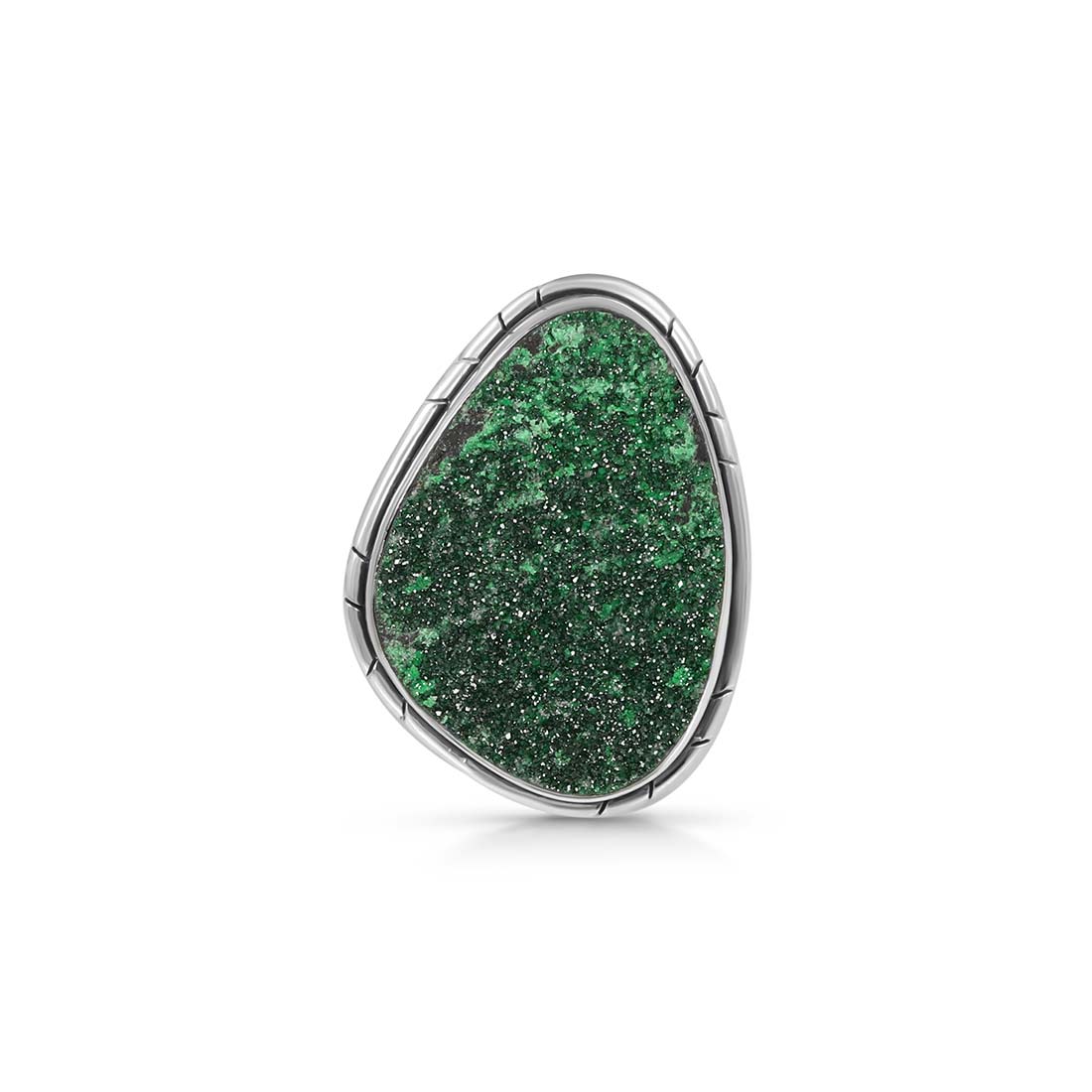 Uvarovite Druzy Adjustable Ring-(UVR-R-56.)