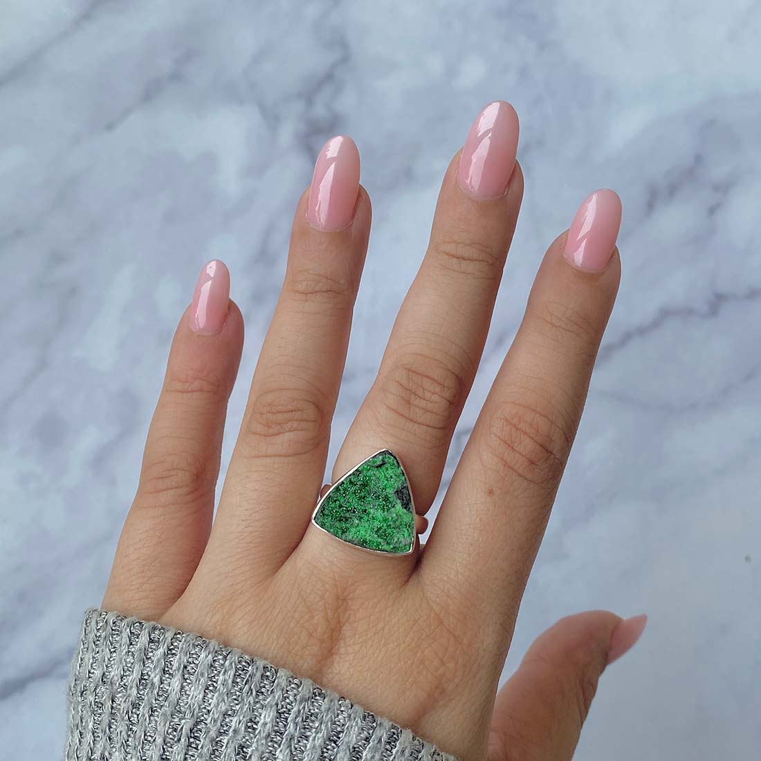 Uvarovite Druzy Ring-(UVR-R-59.)