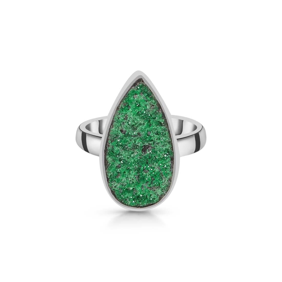 Uvarovite Druzy Ring-(UVR-R-6.)