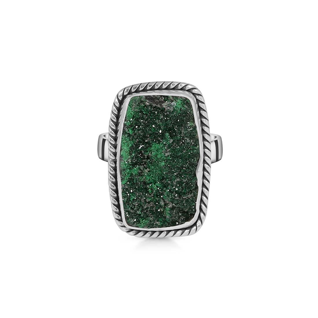 Uvarovite Druzy Adjustable Ring-(UVR-R-8.)