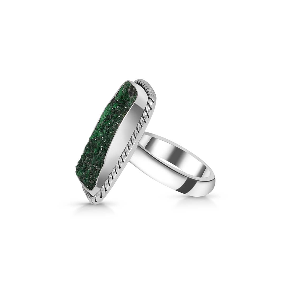 Uvarovite Druzy Adjustable Ring-(UVR-R-8.)