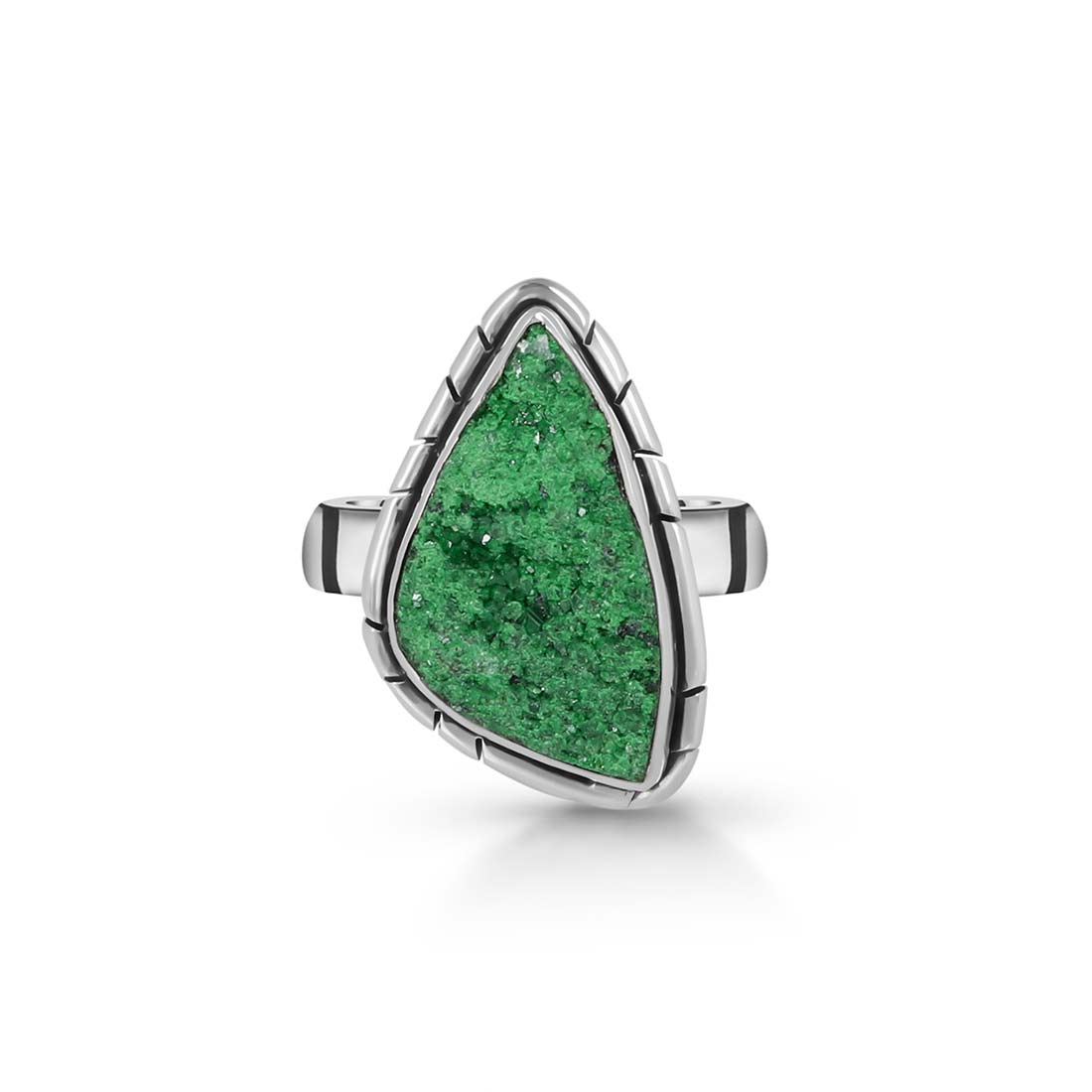 Uvarovite Druzy Ring-(UVR-R-9.)