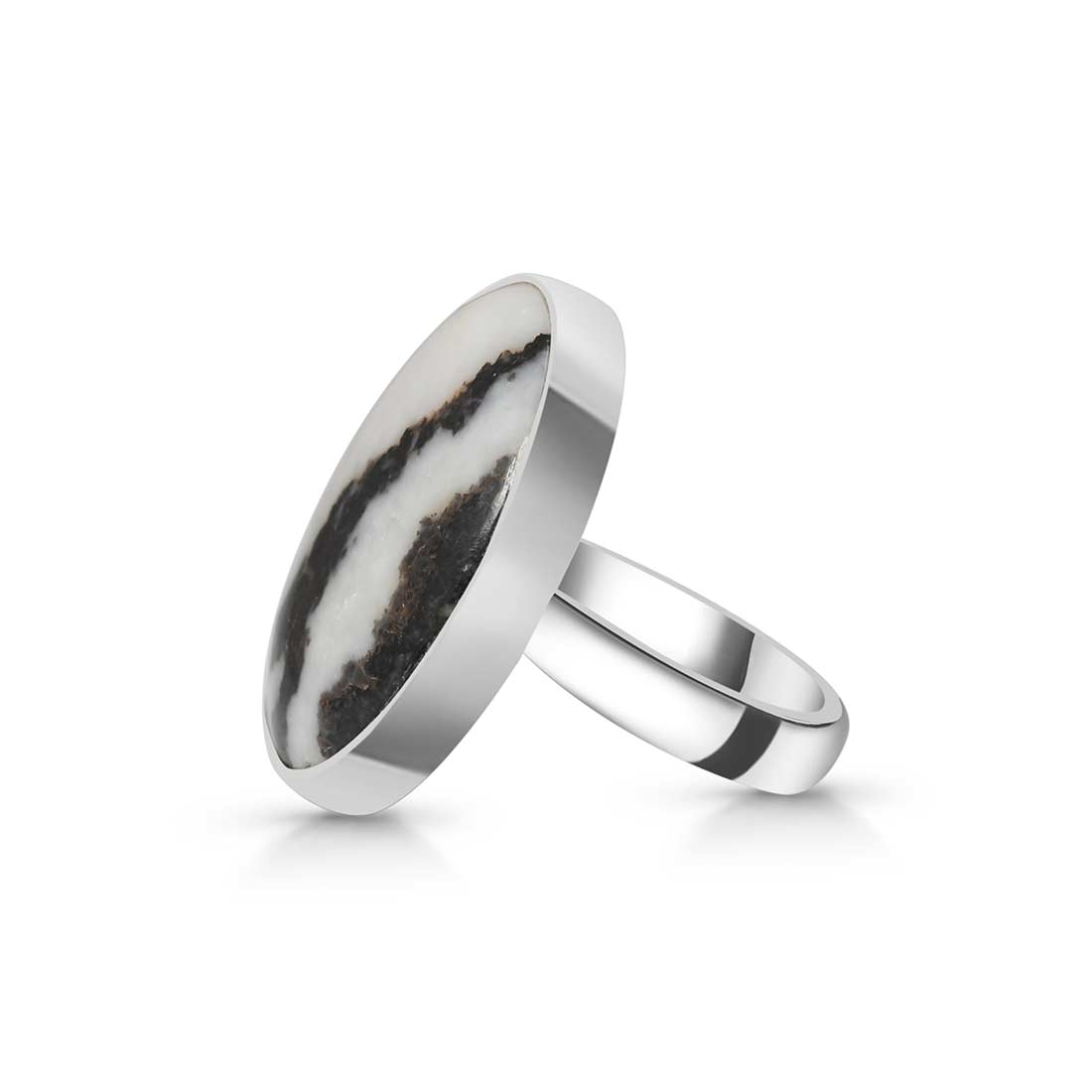 Zebra Skin Jasper Adjustable Ring-(ZSJ-R-18.)