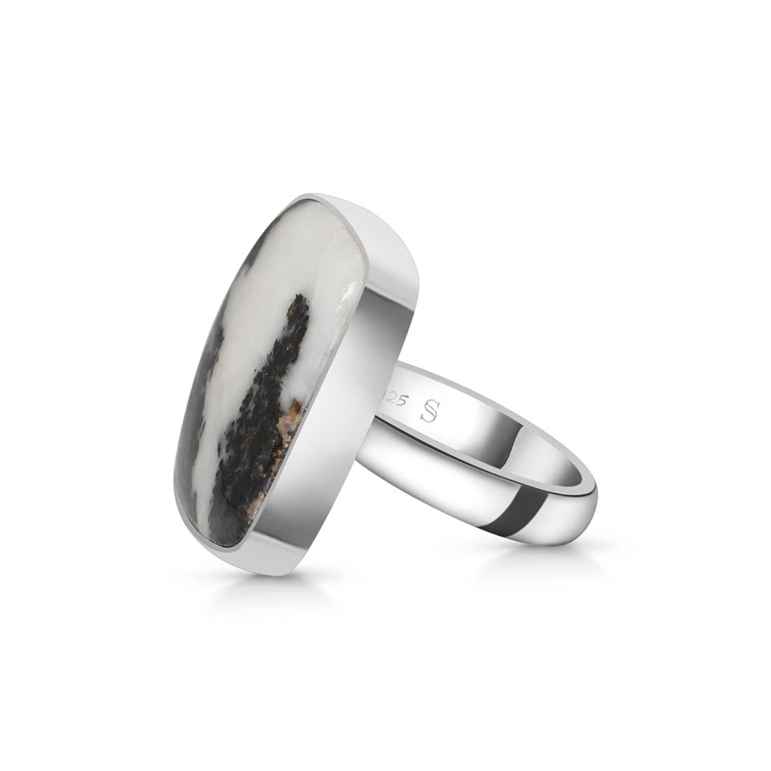 Zebra Skin Jasper Adjustable Ring-(ZSJ-R-20.)