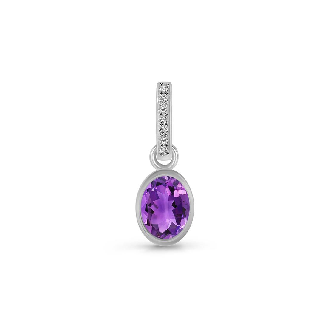 Amethyst & White Topaz Pendant-(AMT-SP-792.)