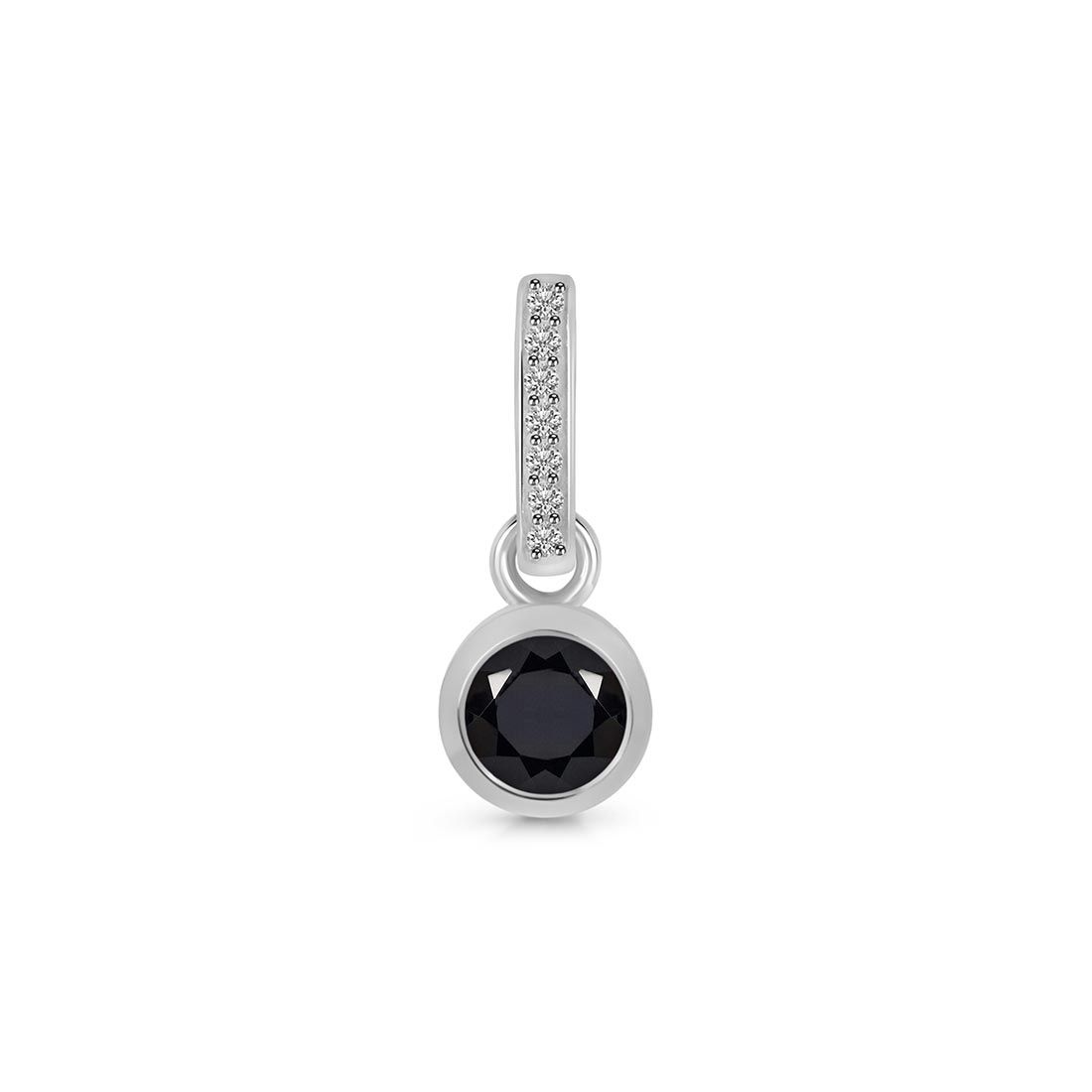 Black Tourmaline & White Topaz Pendant-(BLS-SP-957.)