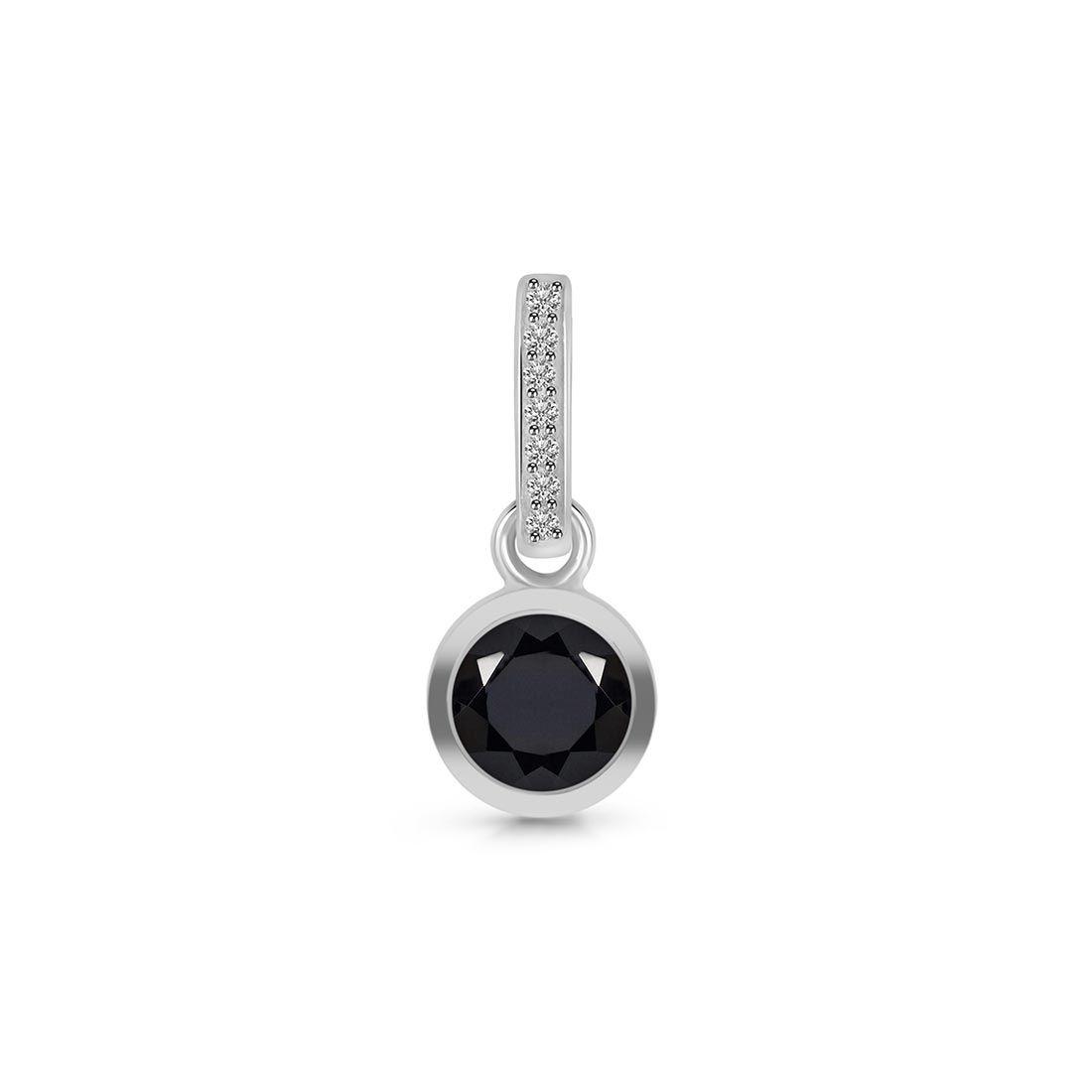 Black Tourmaline & White Topaz Pendant-(BLS-SP-958.)